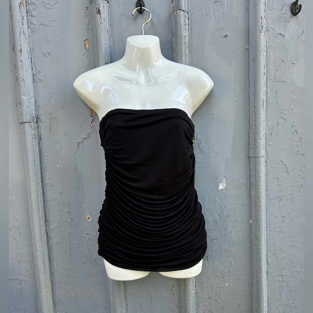 Halston Heritage strapless ruched top, BNWT, Small